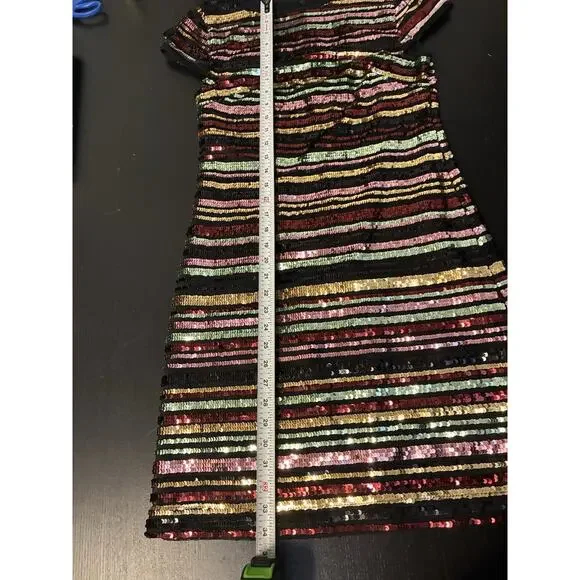 Vince Camuto Women's Sequin Colorful Party Cocktail Mini Dress Size 4 Festive - Picture 7 of 10